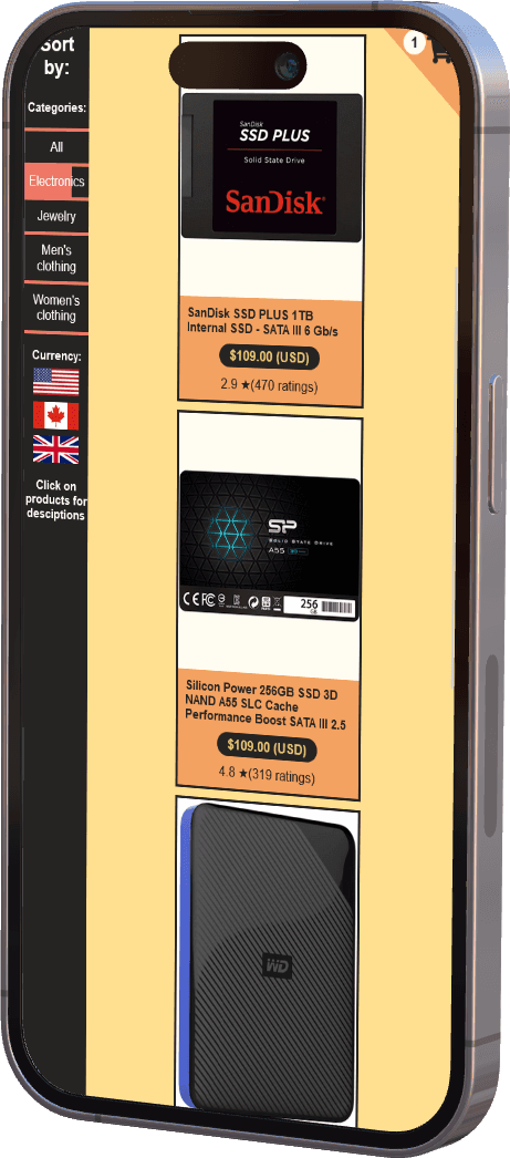 Mobile image mockup of Reactive Retail page